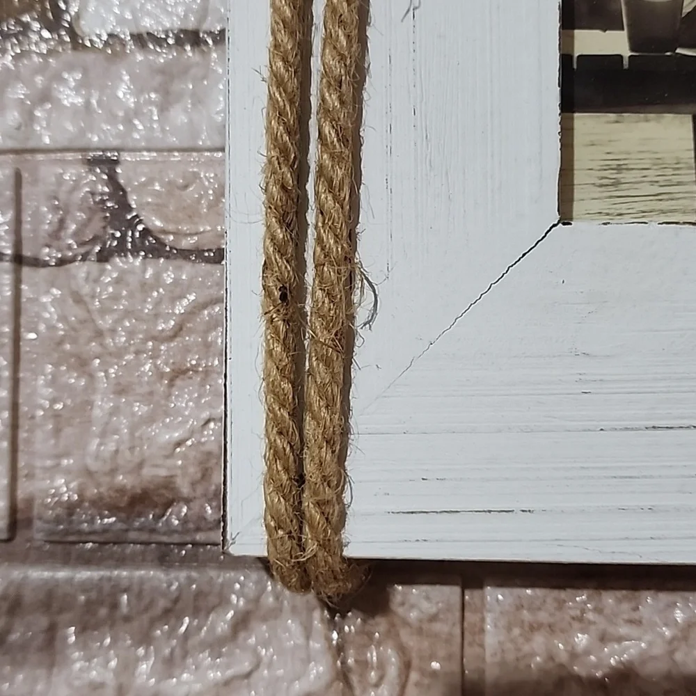 Mud pie Frame White Rope-Hanging Picture Frame